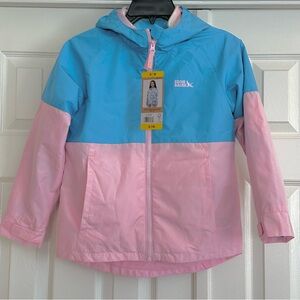 EDDIE BAUER Kids Youth Reversible 3 in 1 Pink and Blue Jacket Size S 7/8 NWT